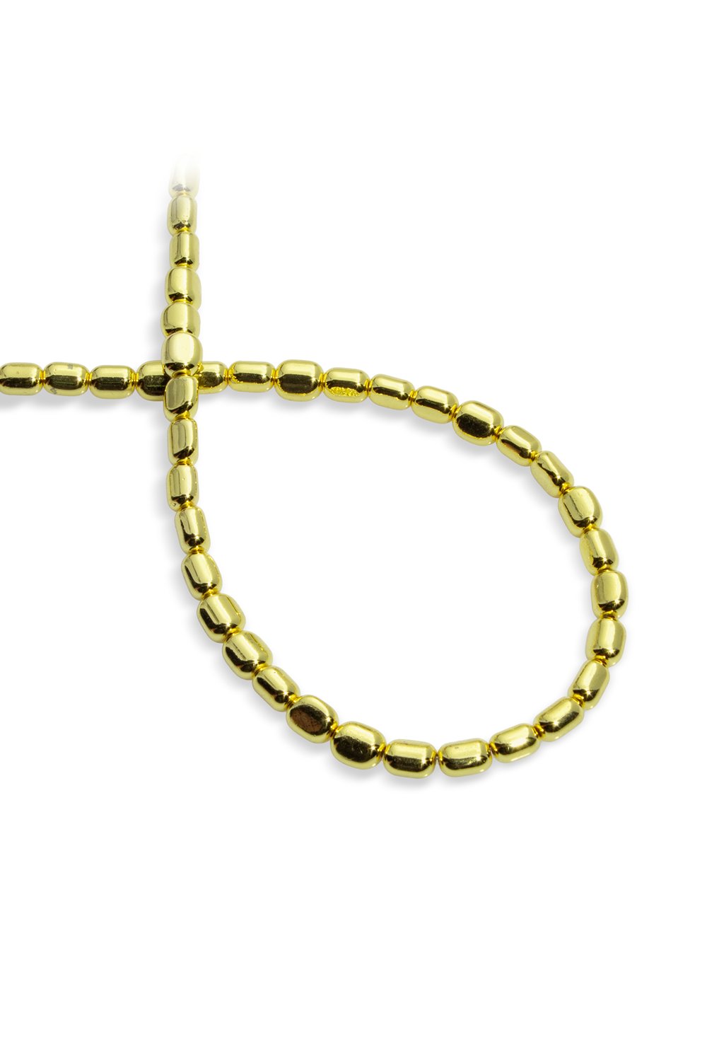 Hematit Taşı Tımbıl Kesim Altın Sarı 5x6mm Doğal Taş Dizi