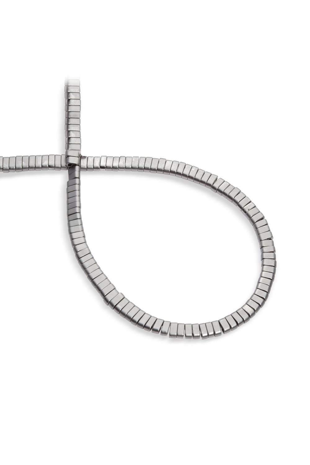 Hematit Taşı Yassı Dikdörtgen Kesim Mat Titanyum 4x2mm Doğal Taş Dizi