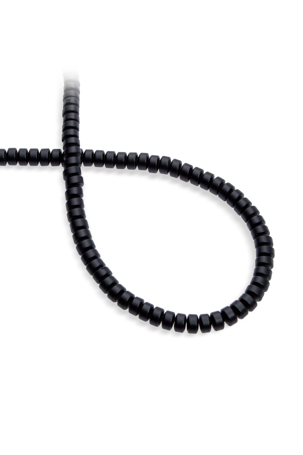 Hematit Taşı Rondela Kesim Mat Siyah 4x6mm Doğal Taş Dizi