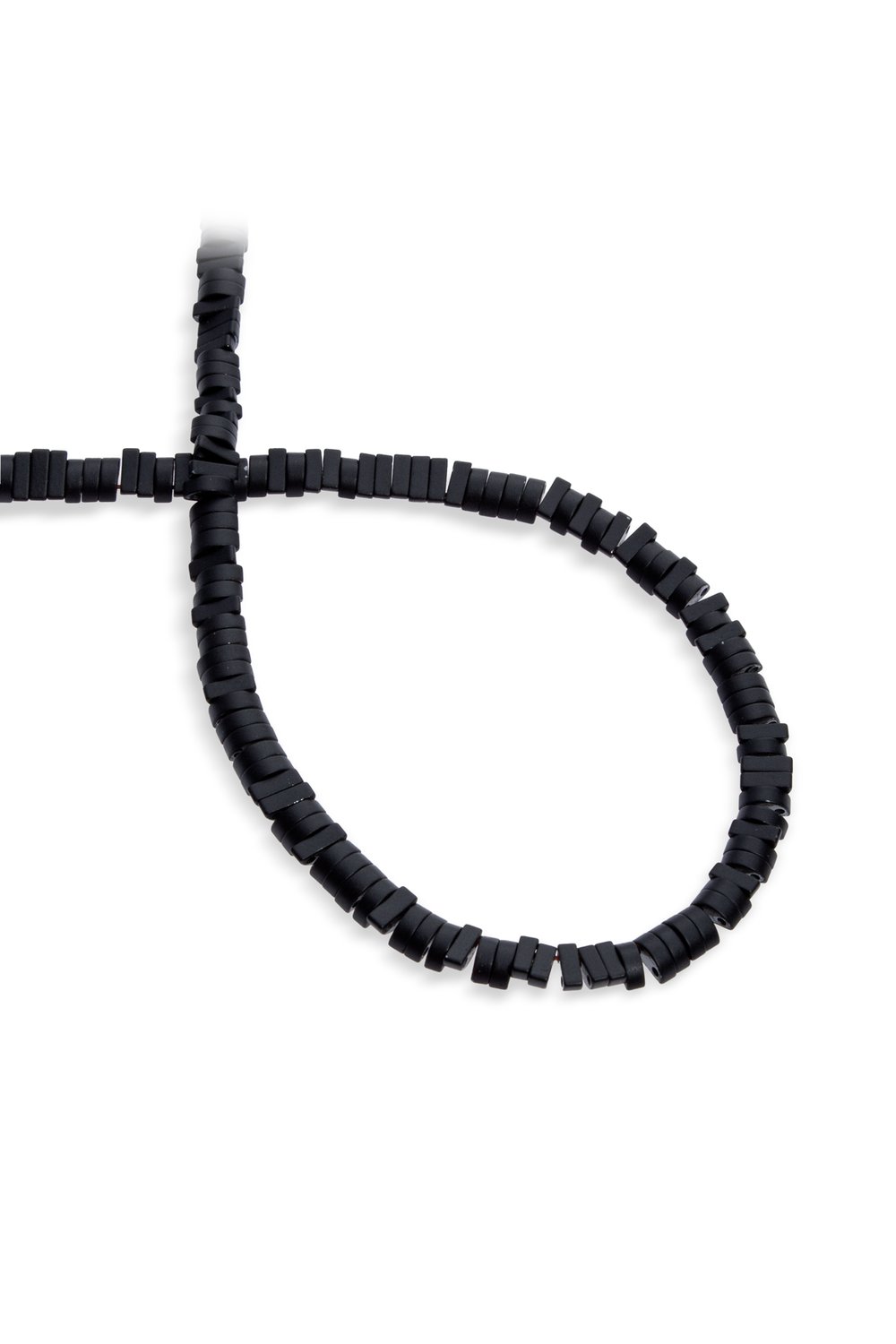 Hematit Taşı Bombeli Kesim Mat Siyah 6x2mm Doğal Taş Dizi