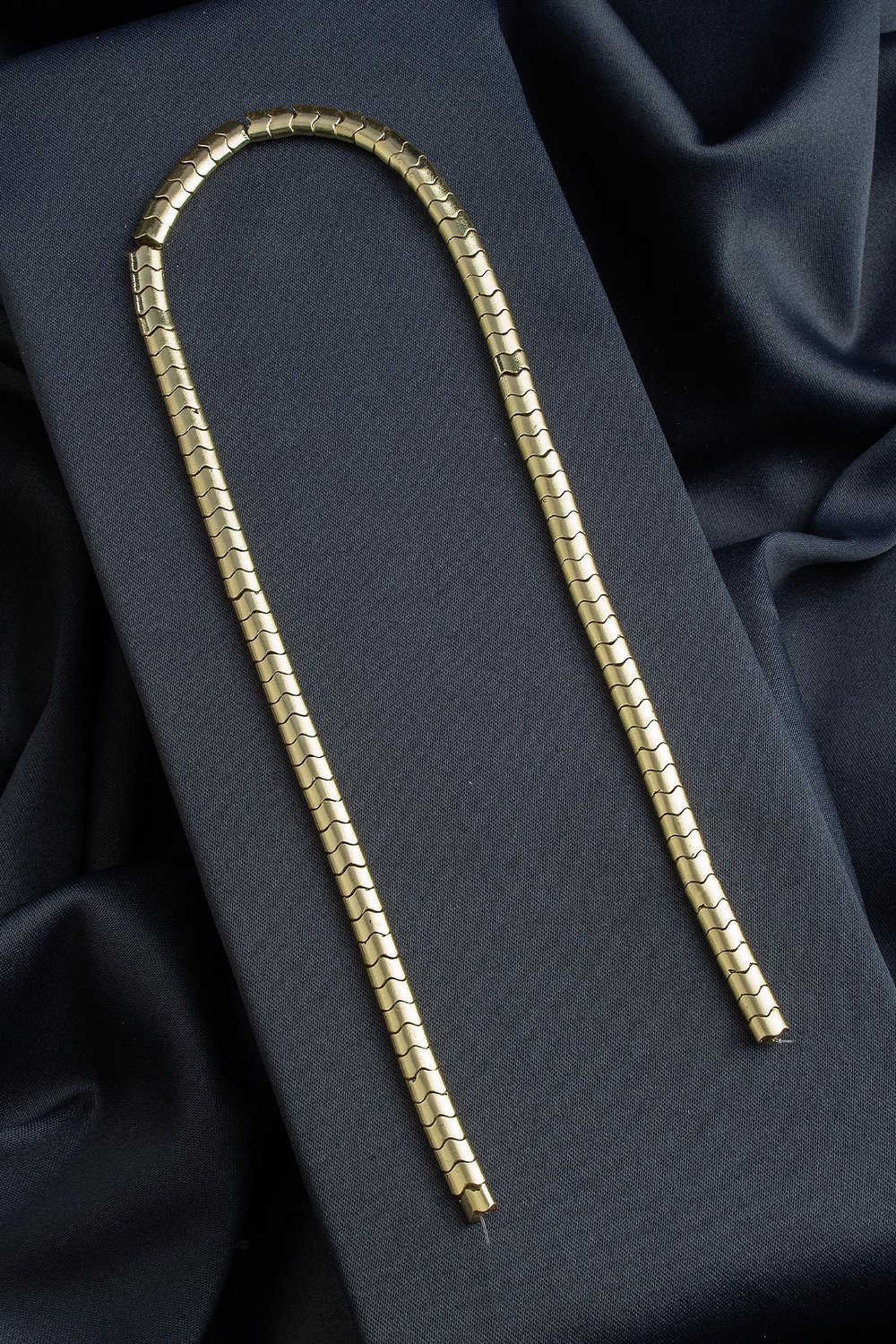 Hematit Doğal Taş Altın Sarı Yassı Balık Kesim 6x4mm Dizi