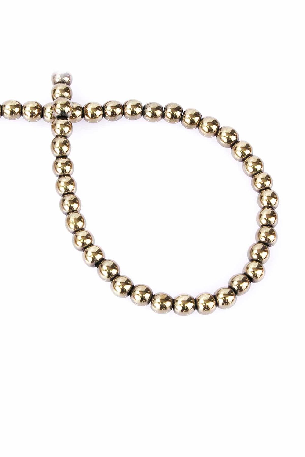 Hematite Natural Stone Antique Yellow Globe Cut 6mm String Of Beads