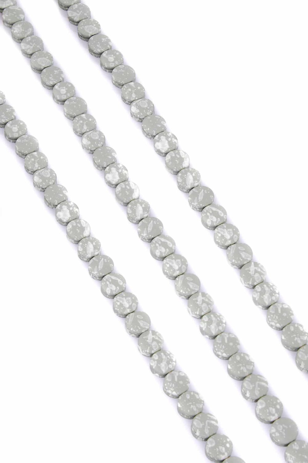 Hematite Natural Stone Mottled Khaki Green Circle Cut 8x4mm String Of Beads