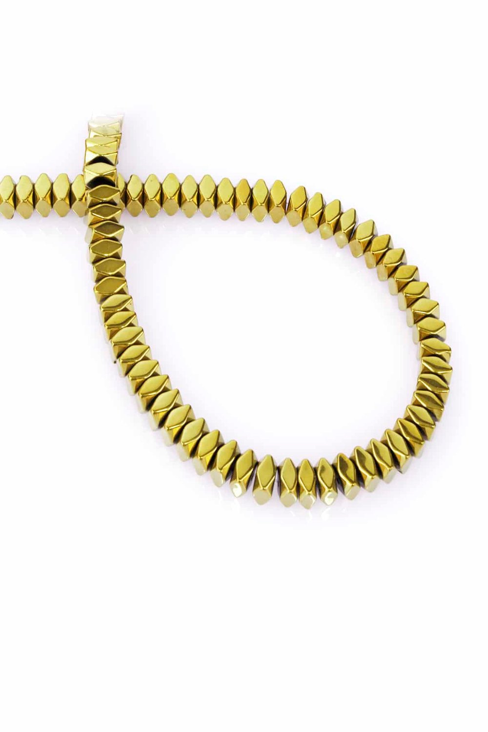 Hematite Natural Stone Gold Washer Cut 6x3mm String Of Beads