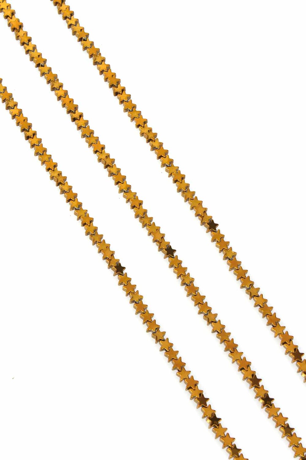 Hematit Taşı Yıldız Kesim Parlak Gold 4mm Doğal Taş Dizi