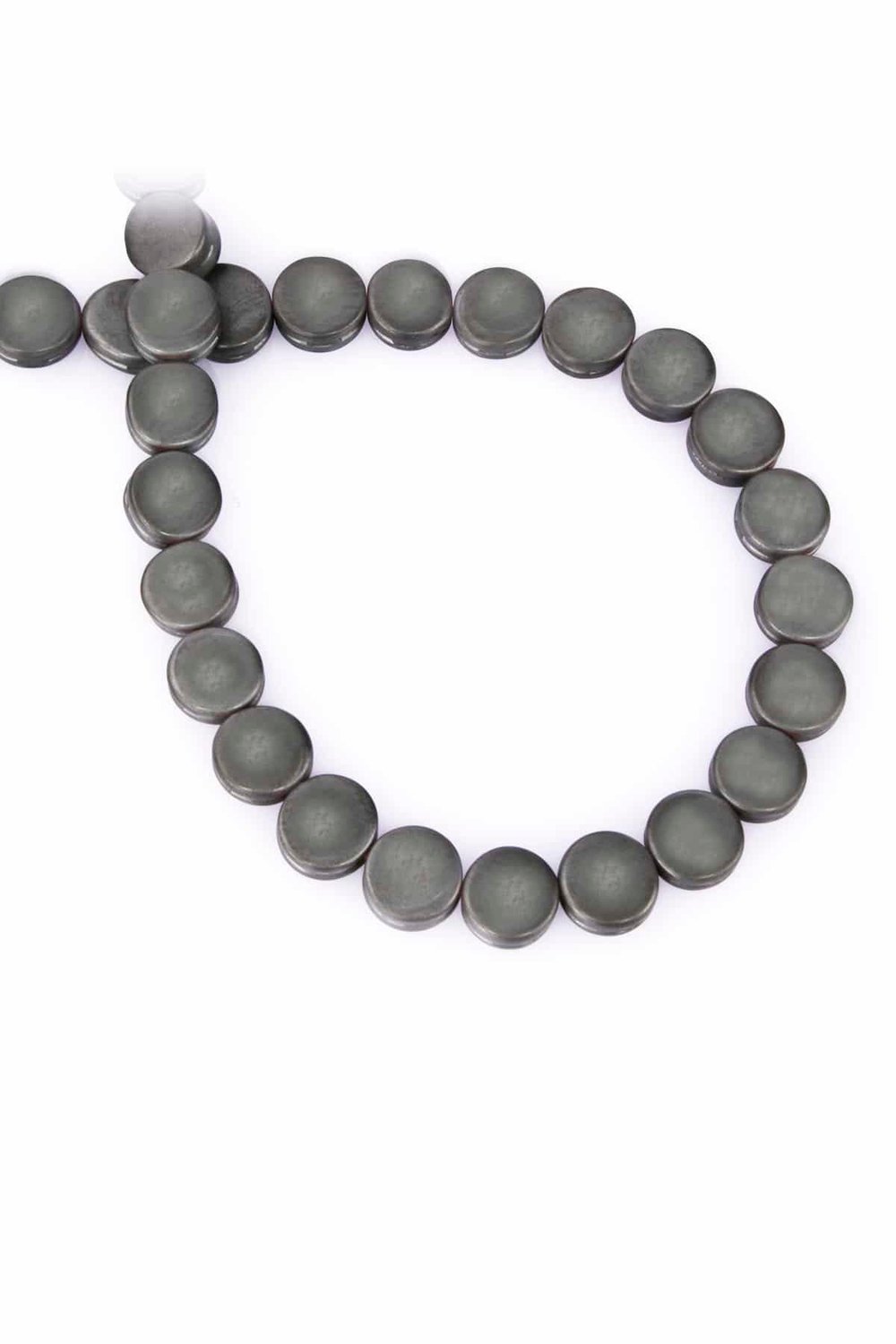 Hematit Taşı Daire Kesim Gri 10x4mm Doğal Taş Dizi