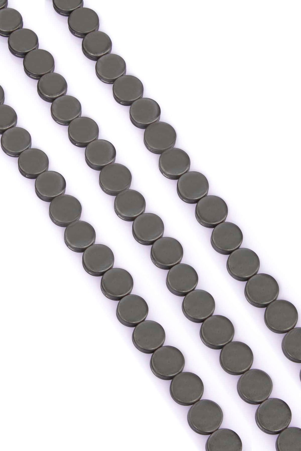 Hematit Taşı Daire Kesim Gri 10x4mm Doğal Taş Dizi