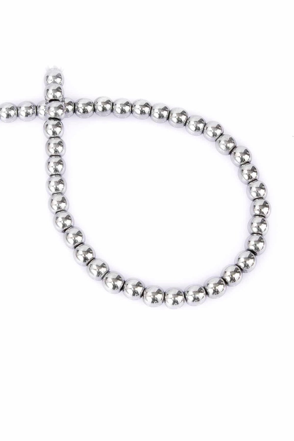 Hematite Natural Stone Cylinder Globe Cut 6mm String Of Beads