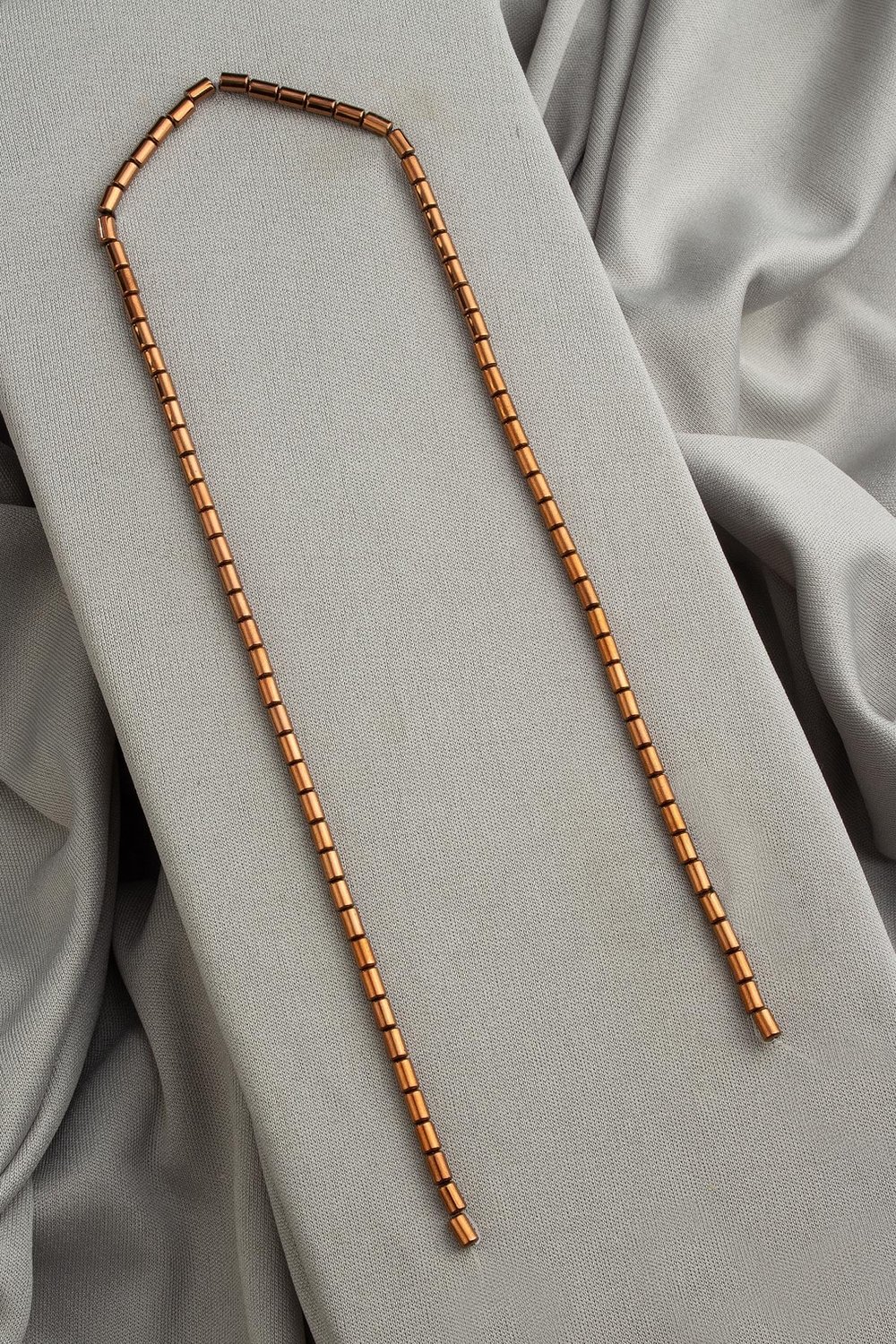 Hematit Doğal Taş Kahverengi Silindir Kesim 3x5mm Dizi