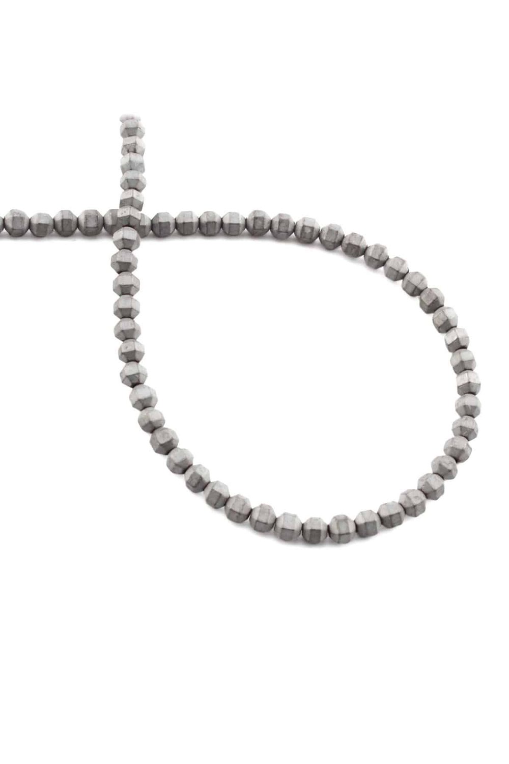 Hematite Natural Stone Matte Light Grey 4mm String Of Beads