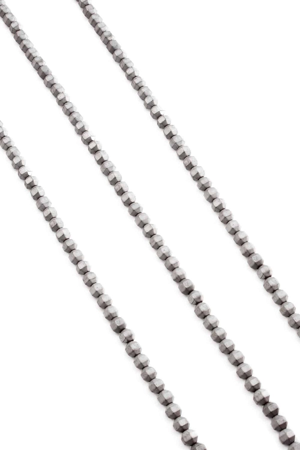Hematite Natural Stone Matte Light Grey 4mm String Of Beads