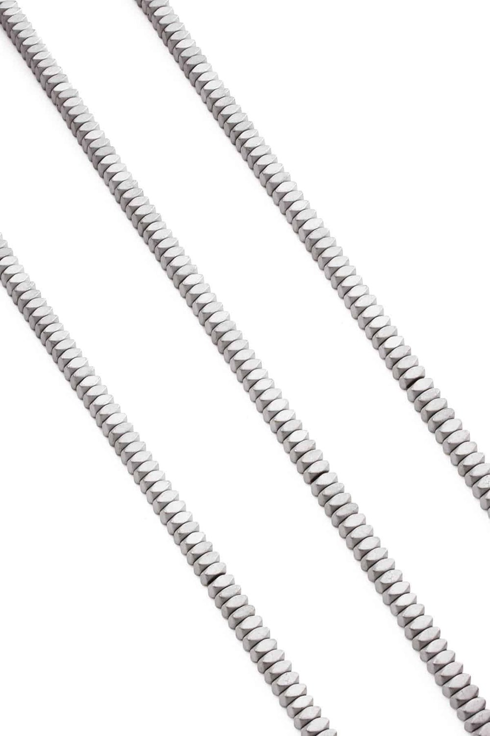 Hematite Natural Stone Matte Light Grey 4x2mm String Of Beads