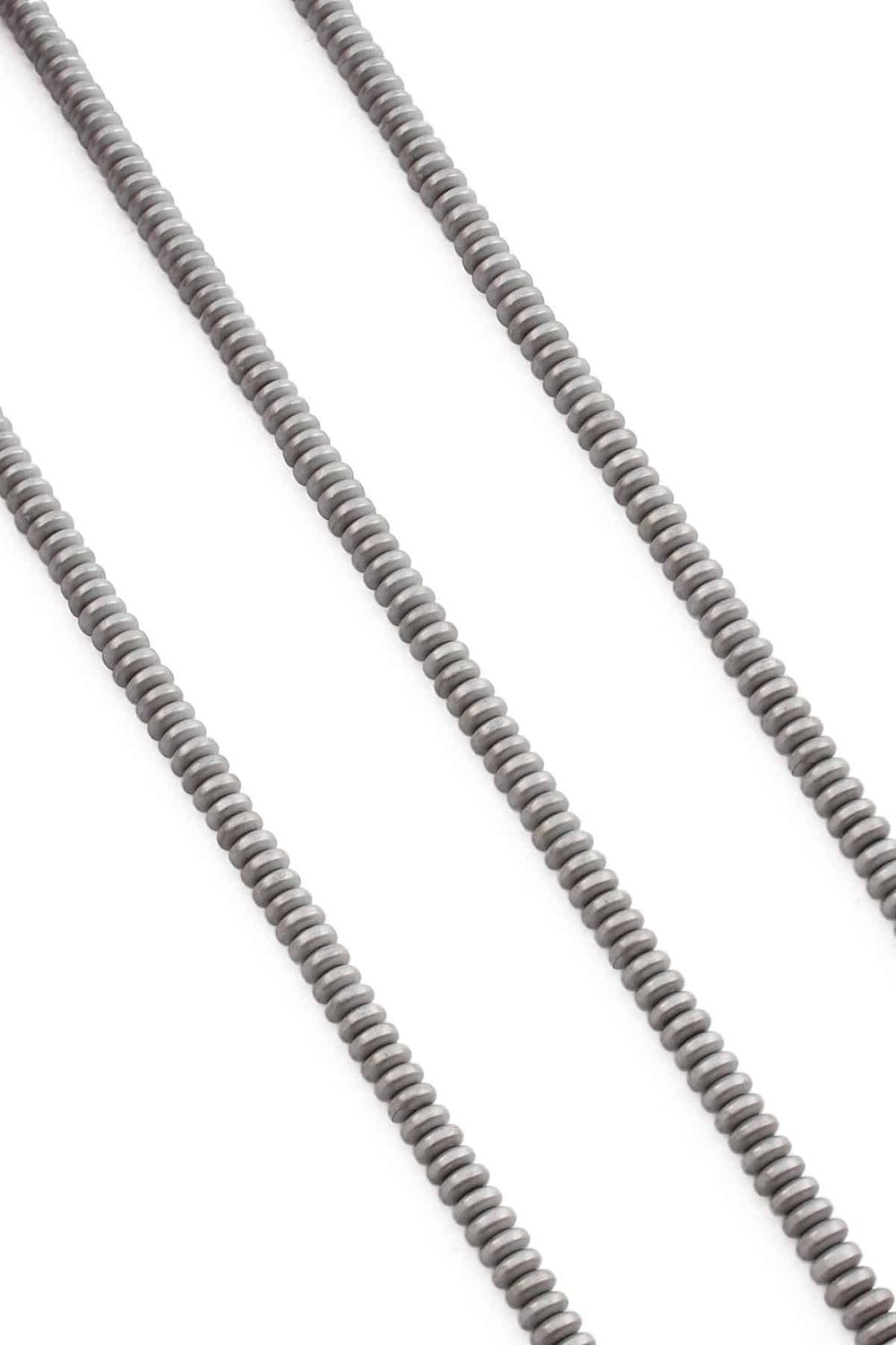 Hematite Natural Stone Matte Light Grey 4x2mm String Of Beads