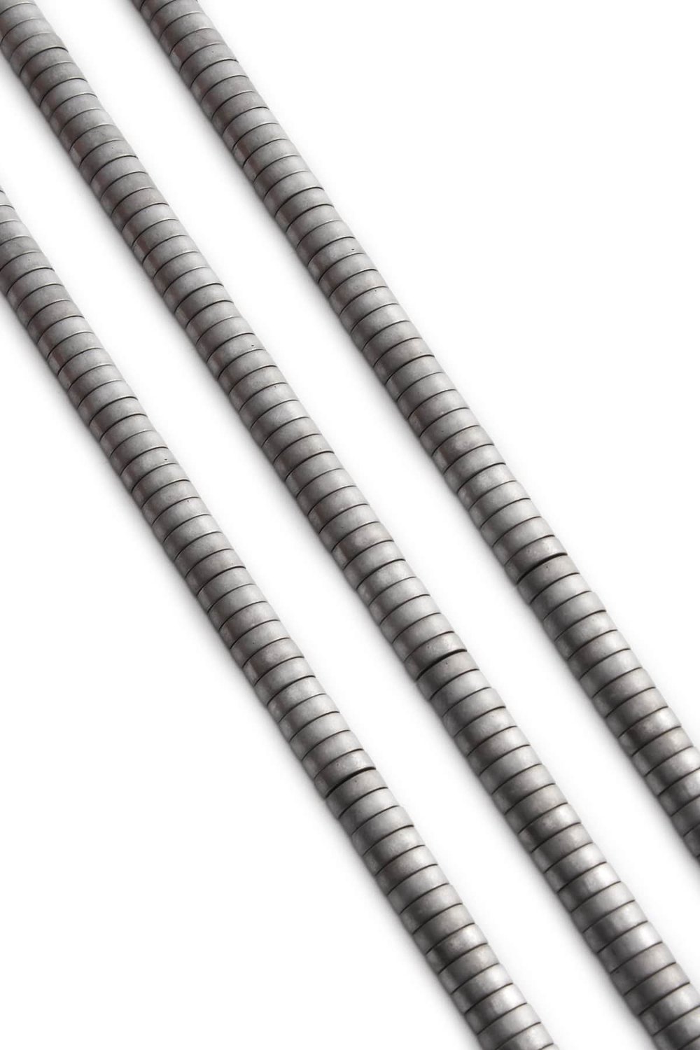 Hematit Taşı Bombeli Kesim Mat Açık Gri 6x2mm Doğal Taş Dizi