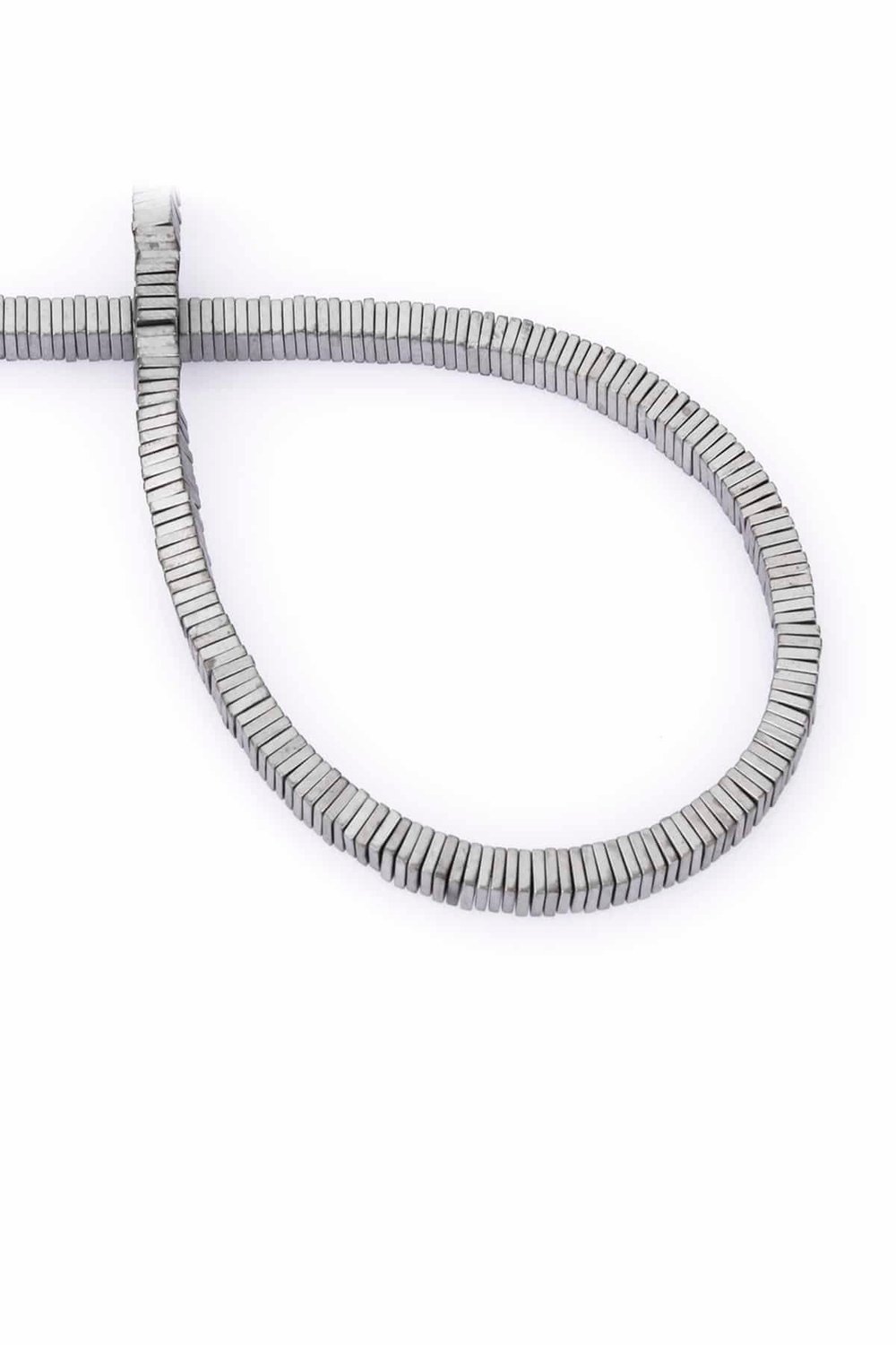 Hematit Taşı Kare Rondela Kesim Mat Açık Gri 4x1mm Doğal Taş Dizi