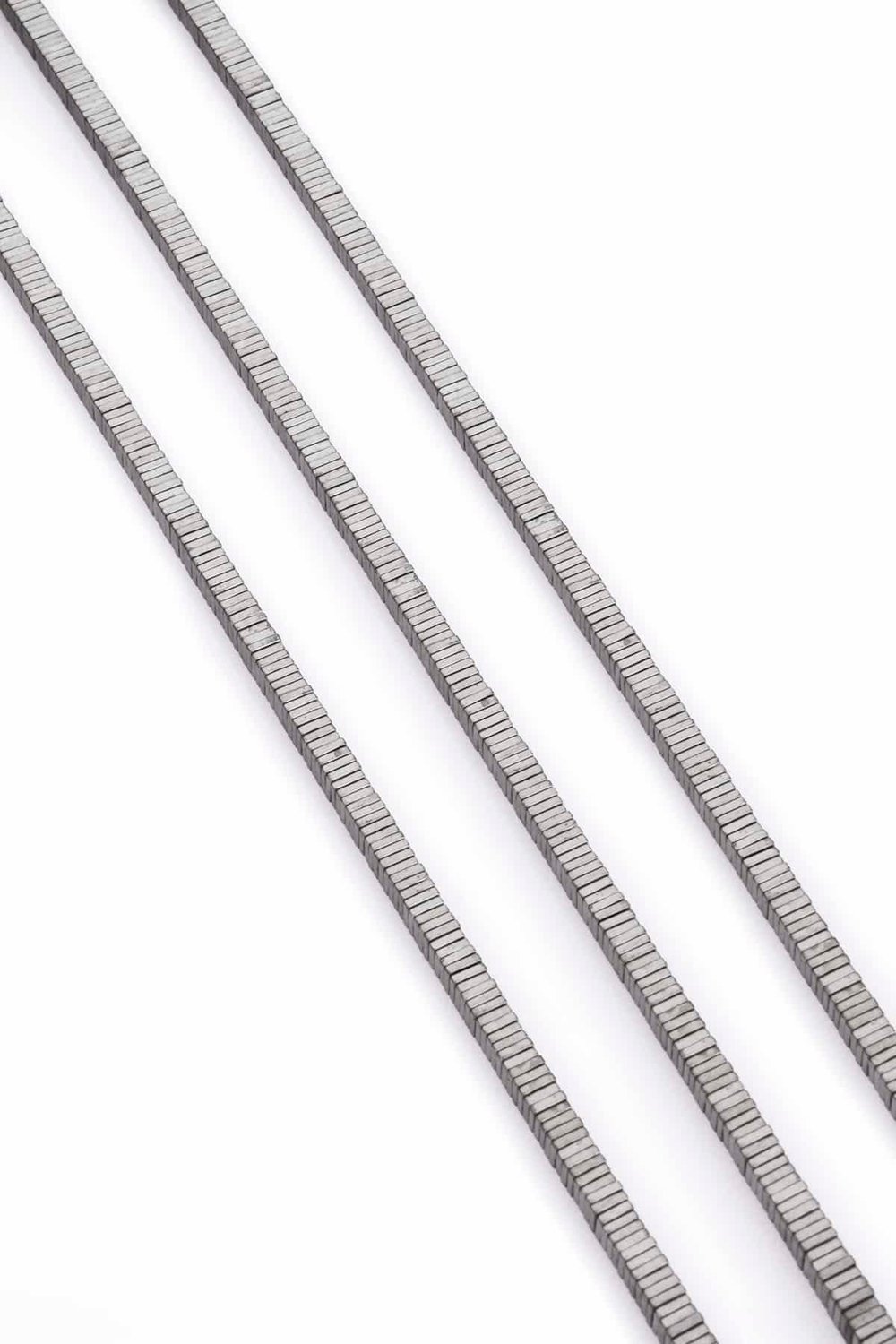 Hematit Taşı Kare Rondela Kesim Mat Açık Gri 4x1mm Doğal Taş Dizi