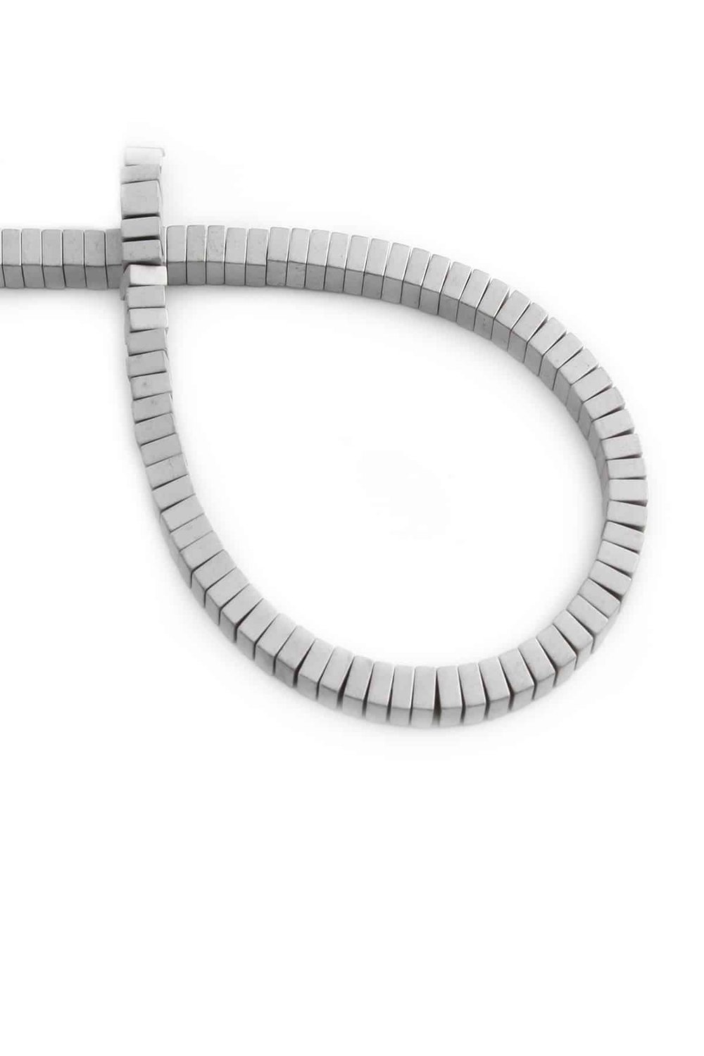 Hematit Taşı Kare Rondela Kesim Mat Açık Gri 4x2mm Doğal Taş Dizi