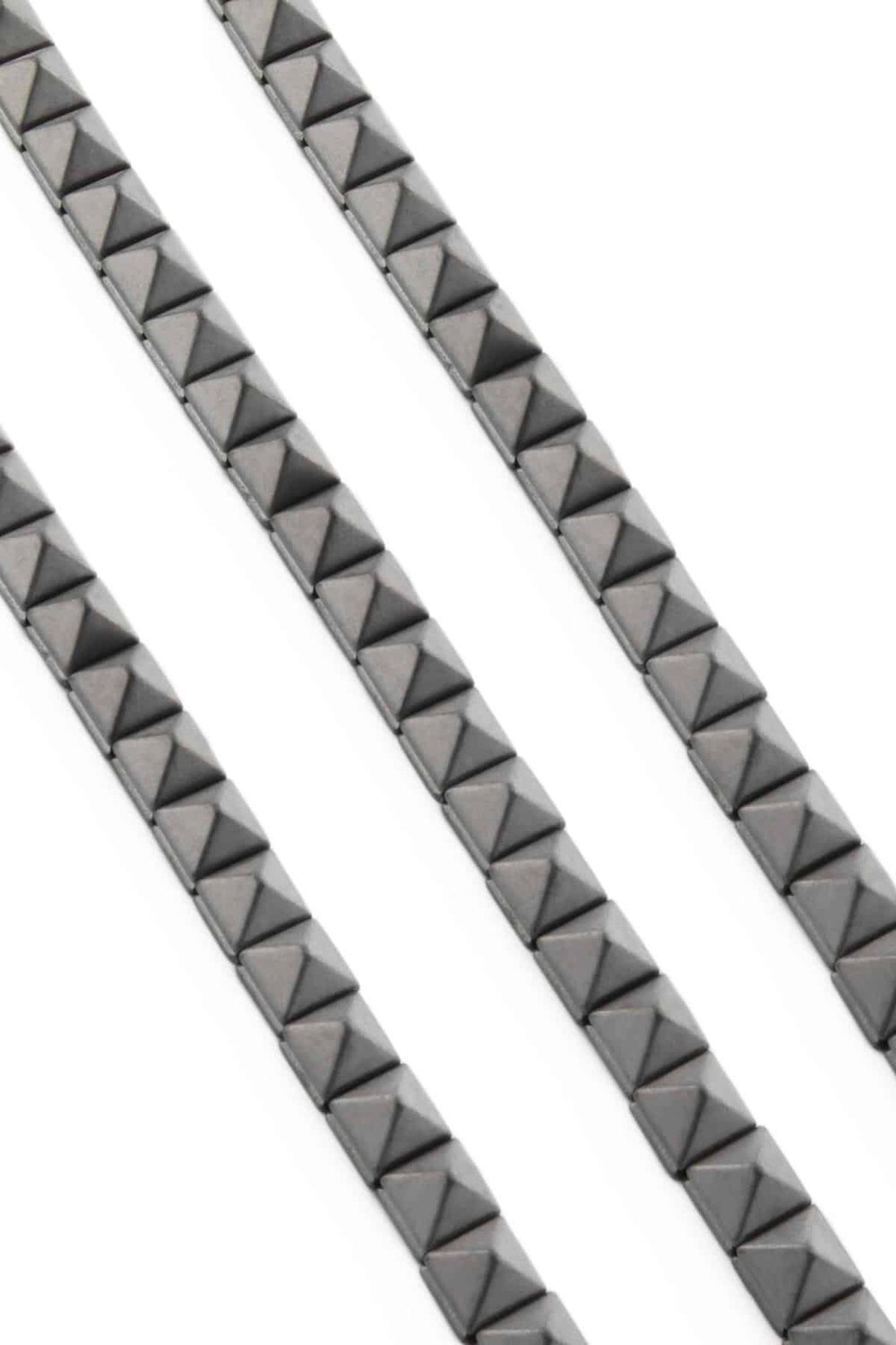 Hematite Natural Stone Matte Light Grey Pyramid Cut 8x8x8mm String Of Beads