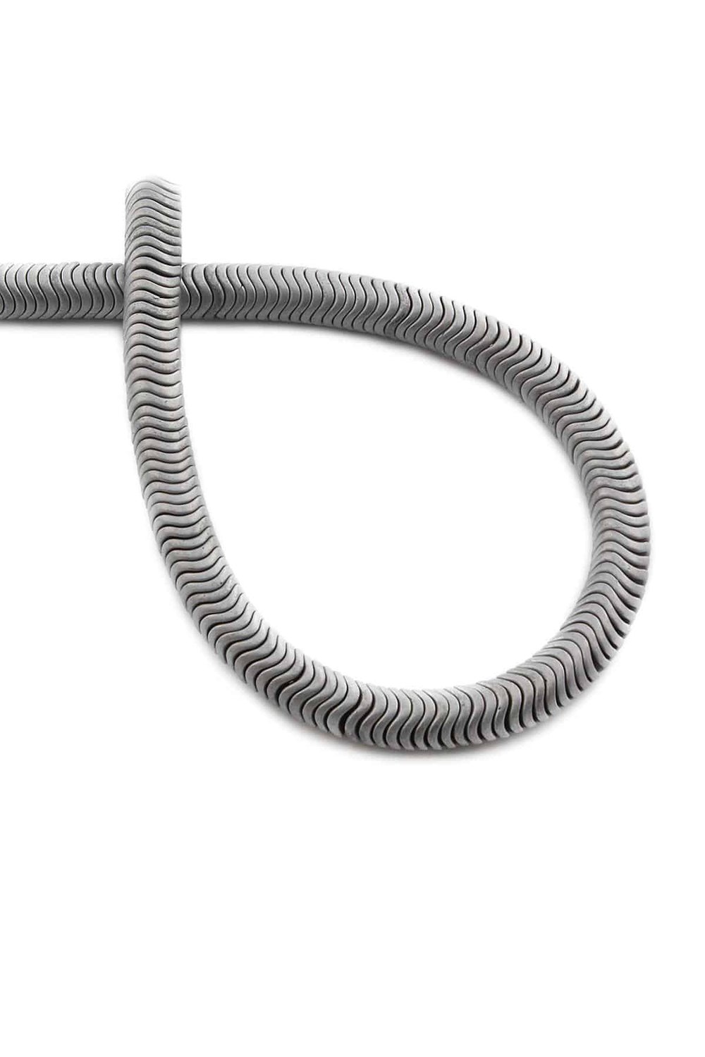 Hematit Taşı Dalgalı Rondela Kesim Mat Açık Gri 6x1mm Doğal Taş Dizi