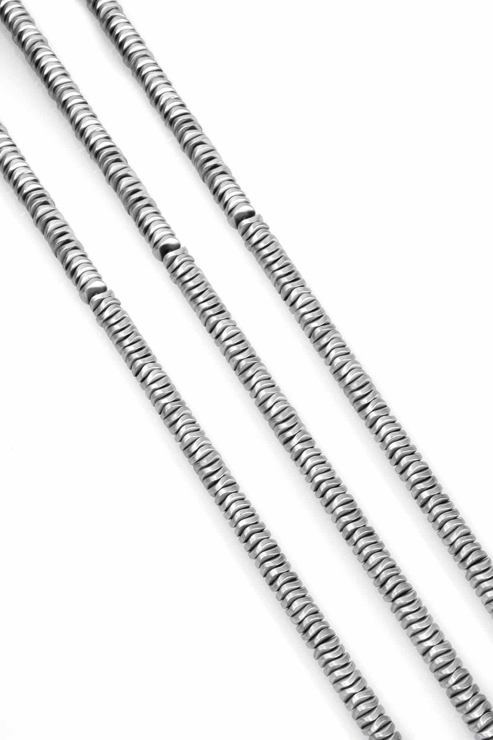 Hematite Natural Stone Matte Light Grey Washer Cut 6x2mm String Of Beads