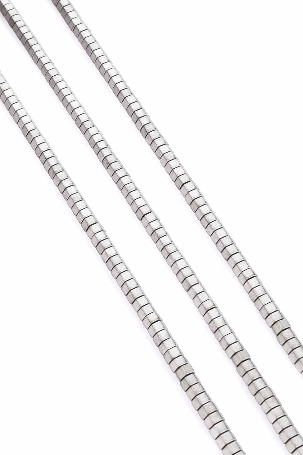 Hematit Taşı Altıgen Rondela Kesim Mat Açık Gri 6x3mm Doğal Taş Dizi