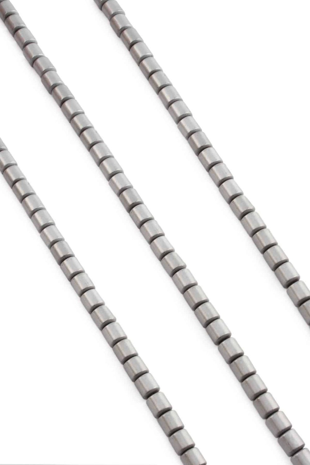 Hematit Taşı Silindir Kesim Mat Açık Gri 6x6mm Doğal Taş Dizi