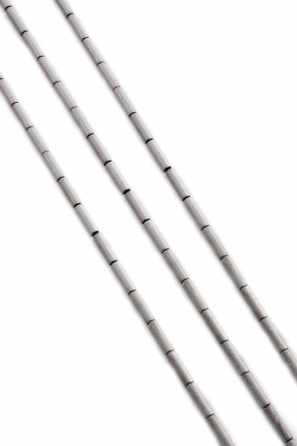 Hematit Taşı Silindir Kesim Mat Açık Gri 2x8mm Doğal Taş Dizi