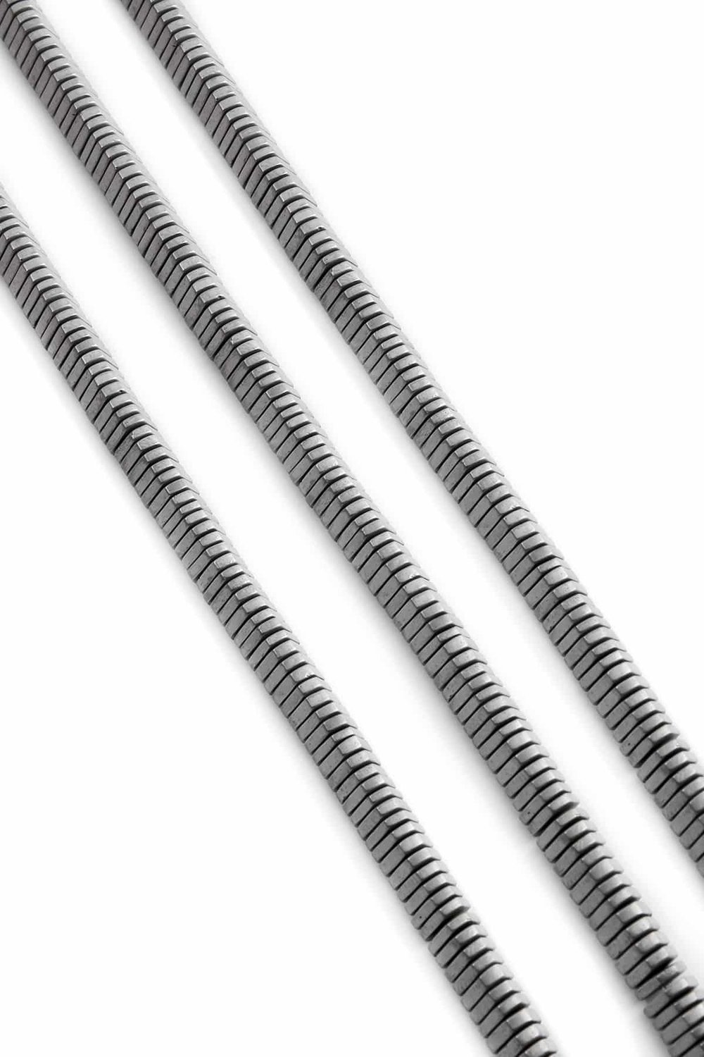 Hematit Taşı Üçgen Rondela Kesim Mat Açık Gri 6x2mm Doğal Taş Dizi