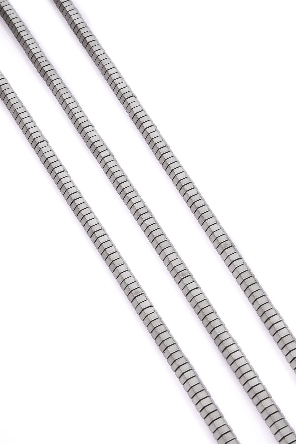 Hematit Taşı Altıgen Rondela Kesim Mat Açık Gri 6x2mm Doğal Taş Dizi
