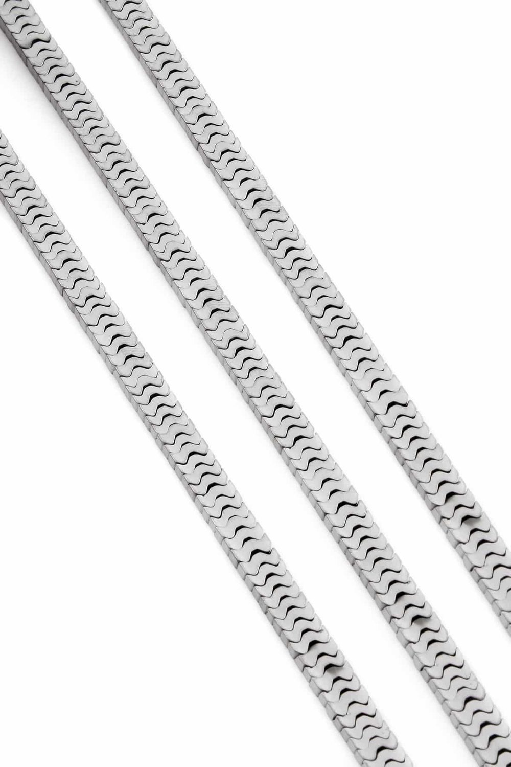 Hematit Taşı Yarasa Kesim Mat Açık Gri 7x1mm Doğal Taş Dizi