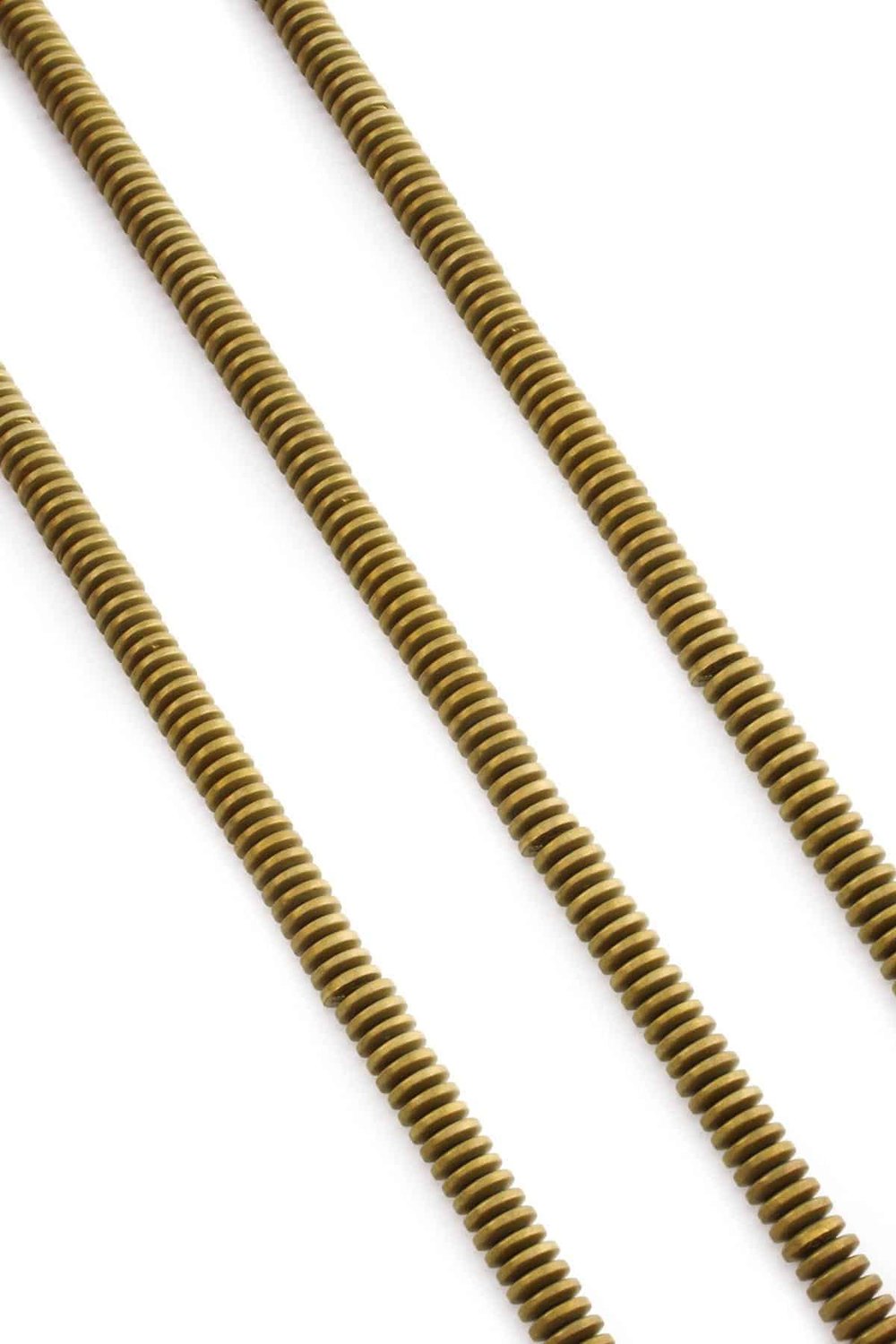 Hematit Taşı Rondela Kesim Mat Gold 6x1mm Doğal Taş Dizi