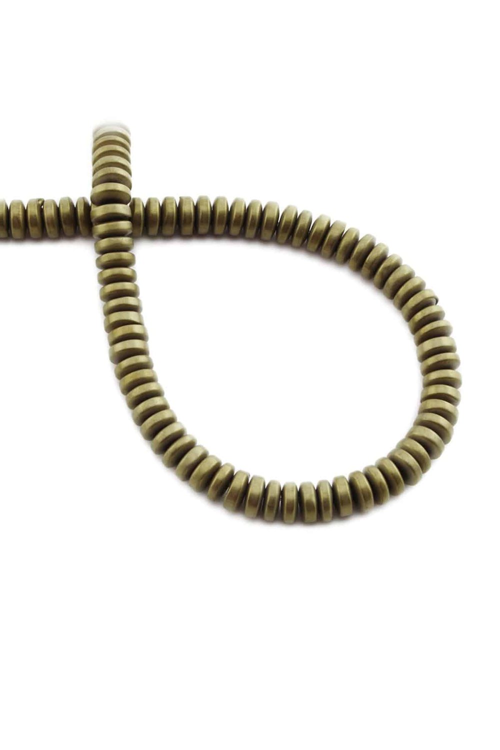 Hematit Taşı Rondela Kesim Mat Sarı 6x3mm Doğal Taş Dizi