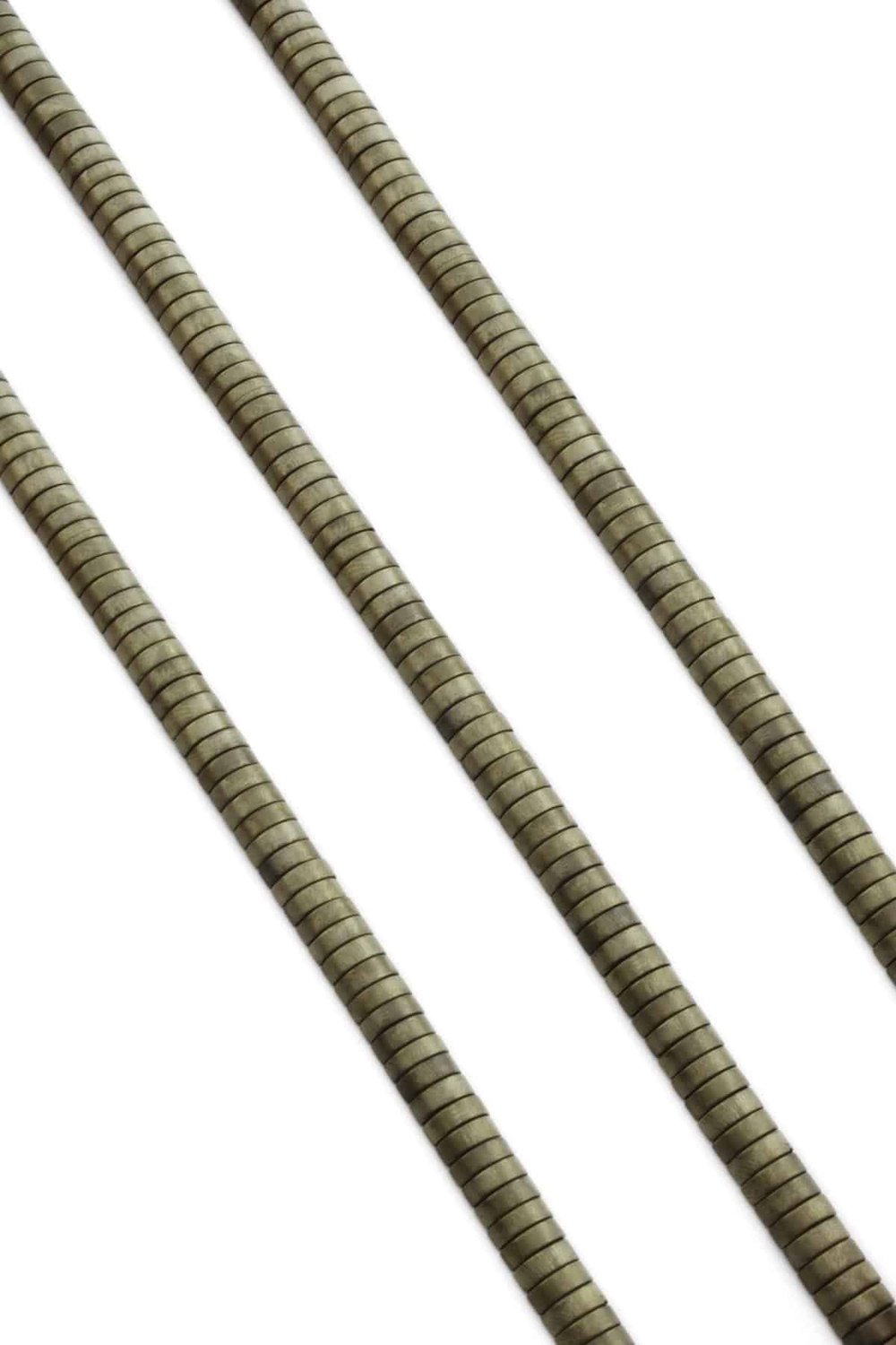 Hematit Taşı Bombeli Kesim Sarı 6x2mm Doğal Taş Dizi