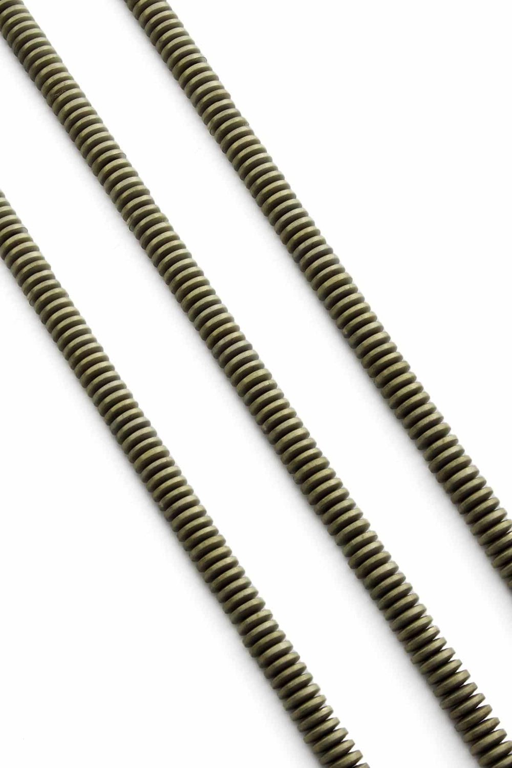 Hematite Natural Stone Matte Antique Yellow Washer Cut 6x1mm String Of Beads