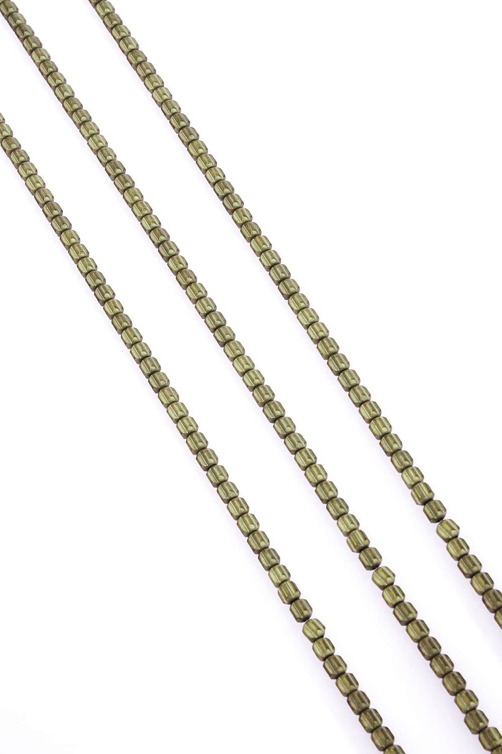Hematit Taşı Silindir Kesim Sarı 4x4mm Doğal Taş Dizi