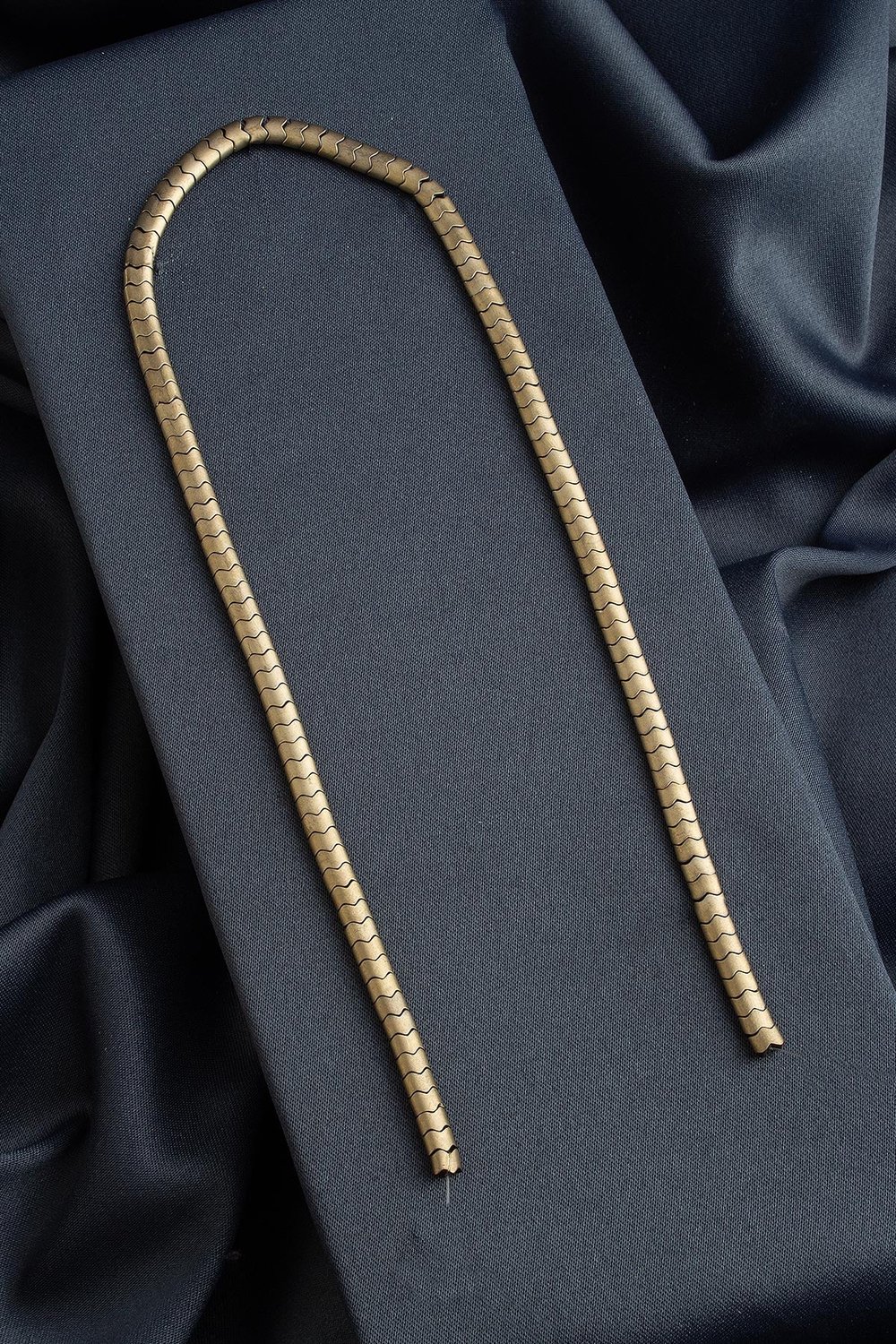 Hematit Doğal Taş Mat Antik Sarı Yassı Balık Sırtı Kesim 5x4mm Dizi [AA]