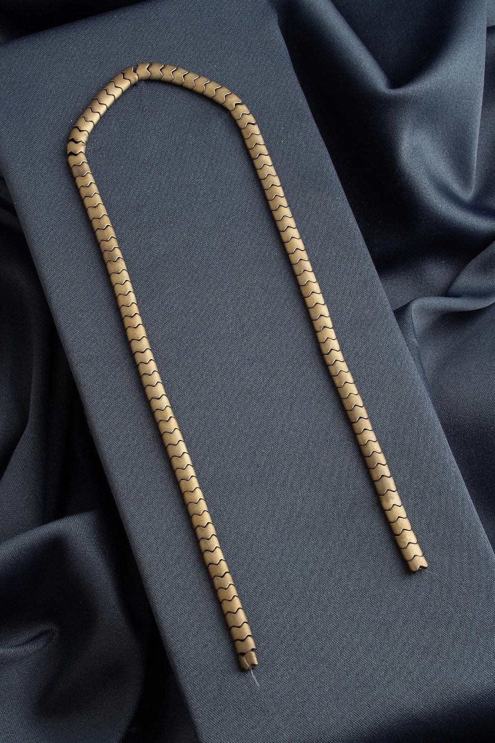 Hematit Doğal Taş Mat Antik Sarı Yassı Balık Sırtı Kesim 6x4mm Dizi [AA]