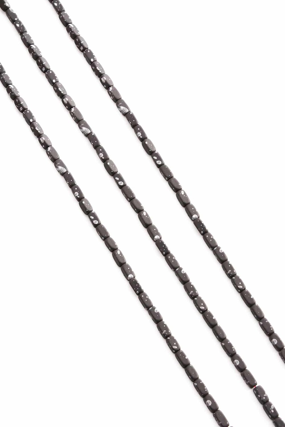 Hematite Natural Stone Matte Mottled Light Grey 2x4mm String Of Beads