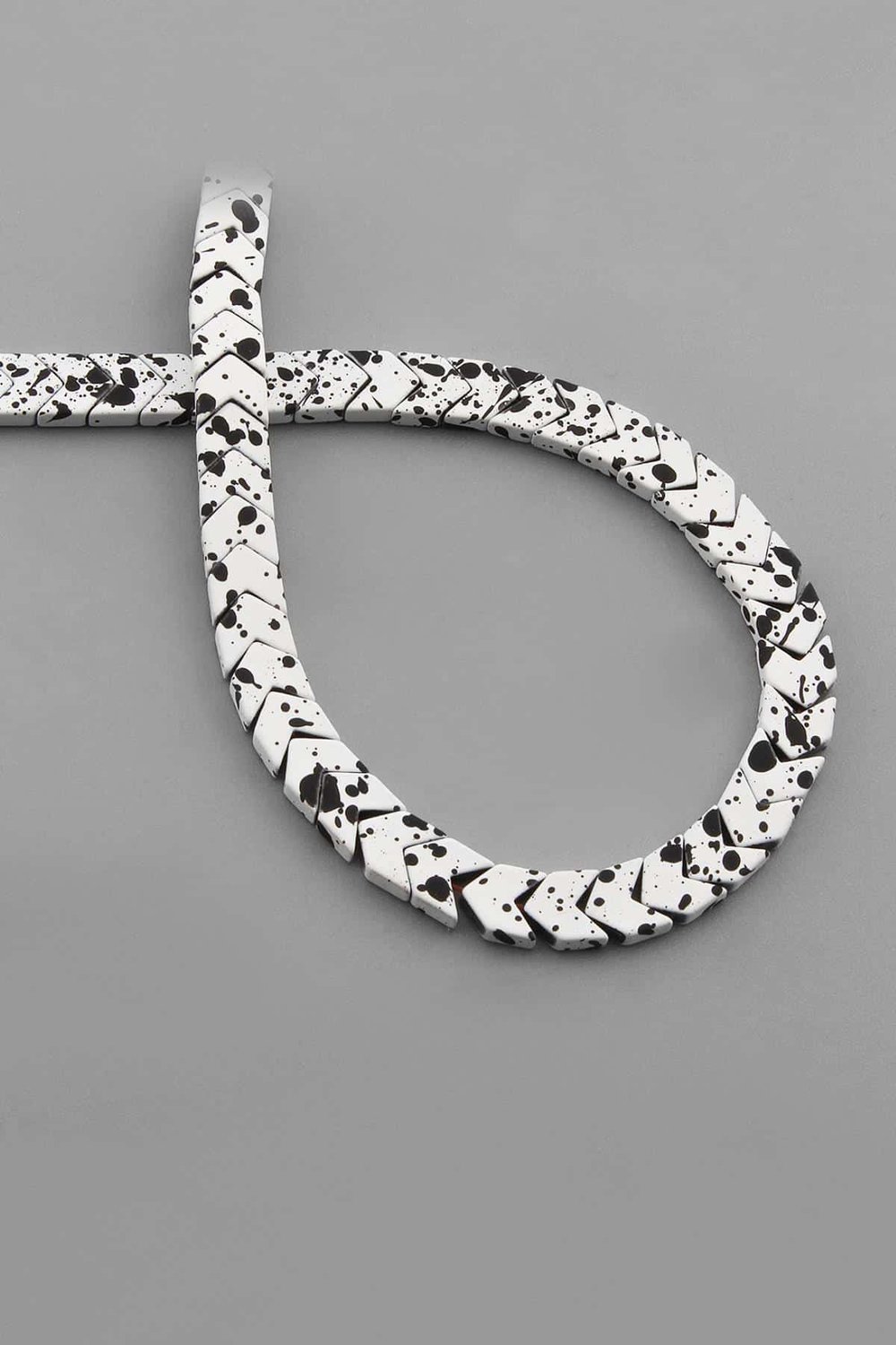 Hematite Natural Stone Matte Mottled White Sergeant Cut 6x3mm String Of Beads