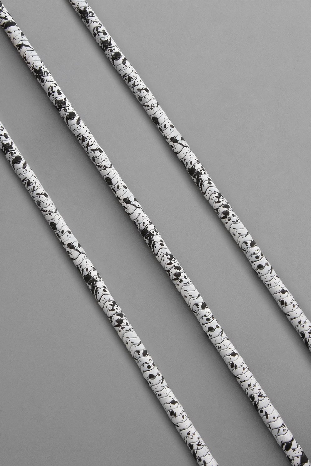 Hematite Natural Stone Matte Mottled White Washer Cut 4x2mm String Of Beads