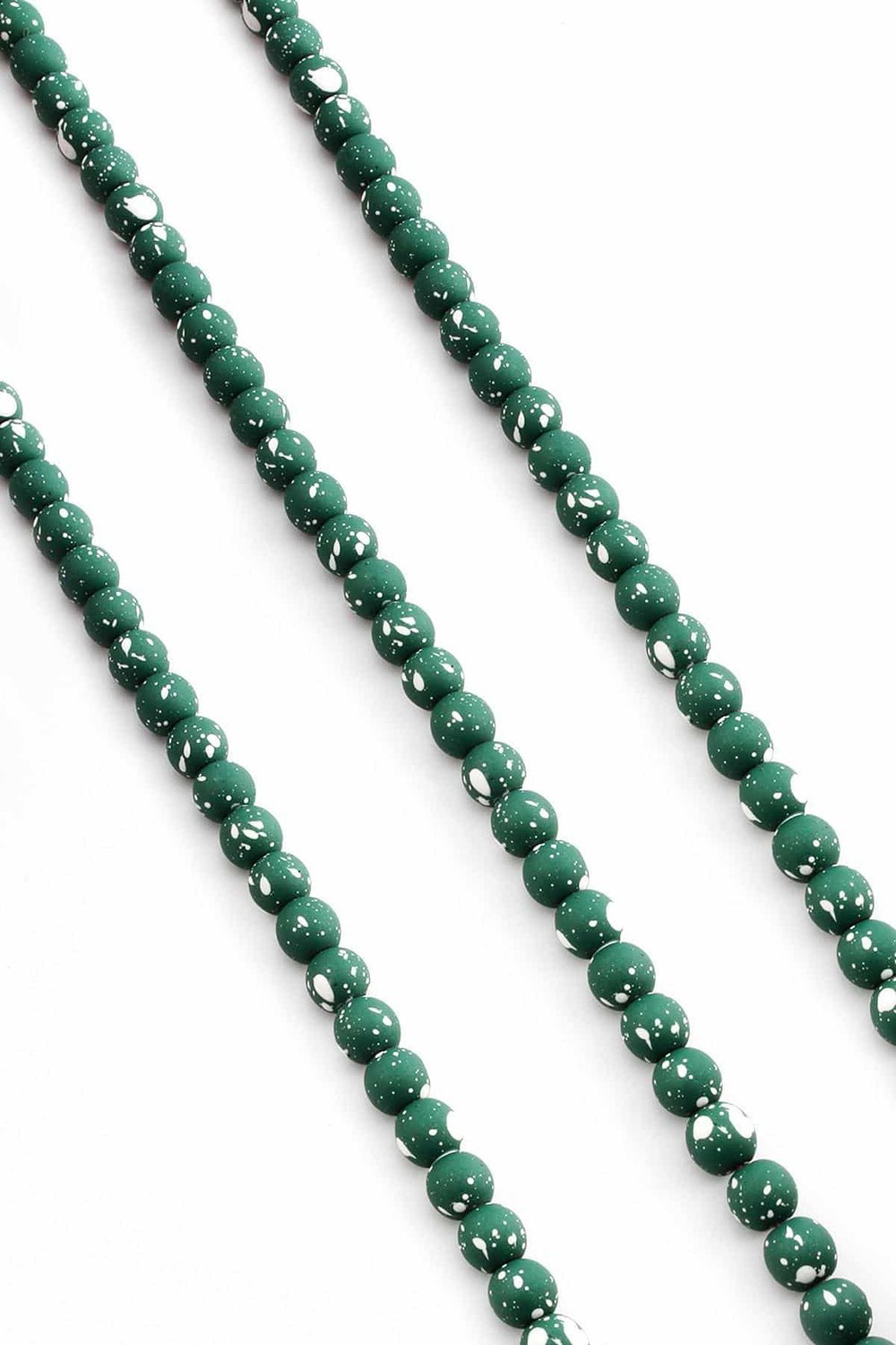 Hematite Natural Stone Matte Mottled Khaki Green Globe Cut 6mm String Of Beads