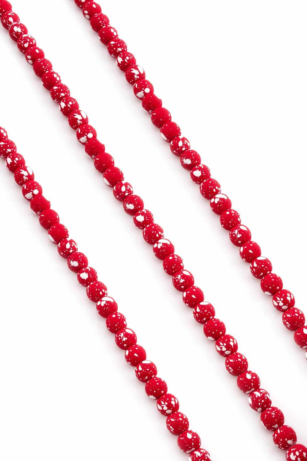 Hematite Natural Stone Matte Mottled Red Globe Cut 6mm String Of Beads