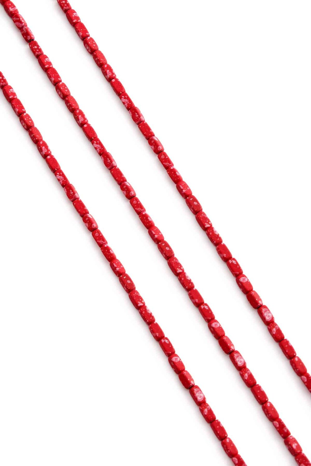 Hematit Taşı Dikdörtgen Kesim Mat Kırmızı 2x4mm Doğal Taş Dizi
