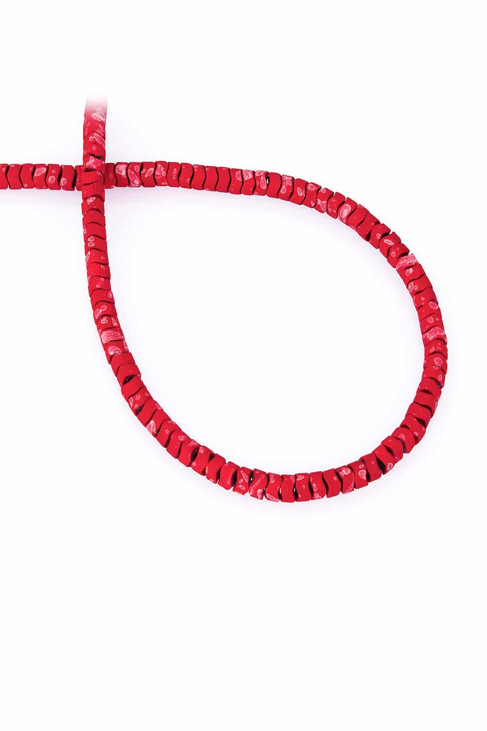Hematit Taşı Dalgalı Rondela Kesim Mat Kırmızı 4x2mm Doğal Taş Dizi
