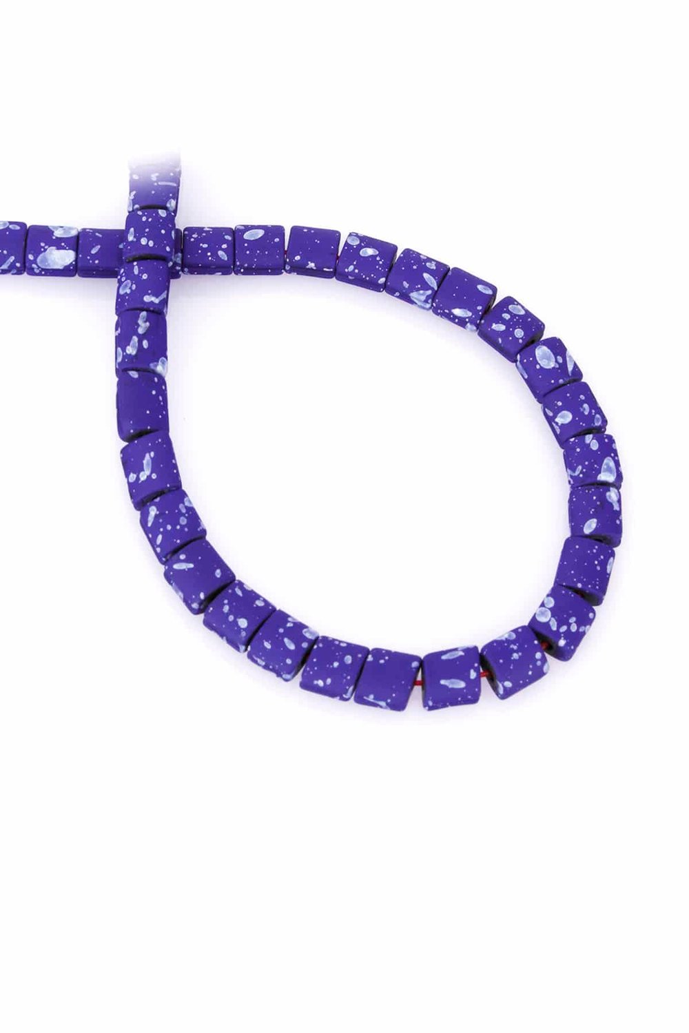 Hematite Natural Stone Matte Mottled Dark Blue Square Cut 7x7mm String Of Beads