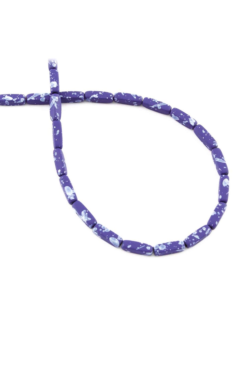 Hematite Natural Stone Matte Mottled Dark Blue Rectangular Cut 3x9mm String Of Beads