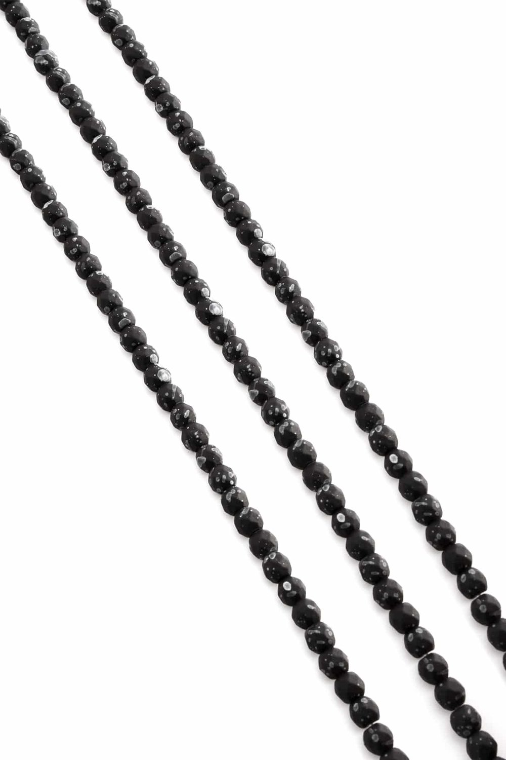 Hematite Natural Stone Matte Mottled Black 4mm String Of Beads