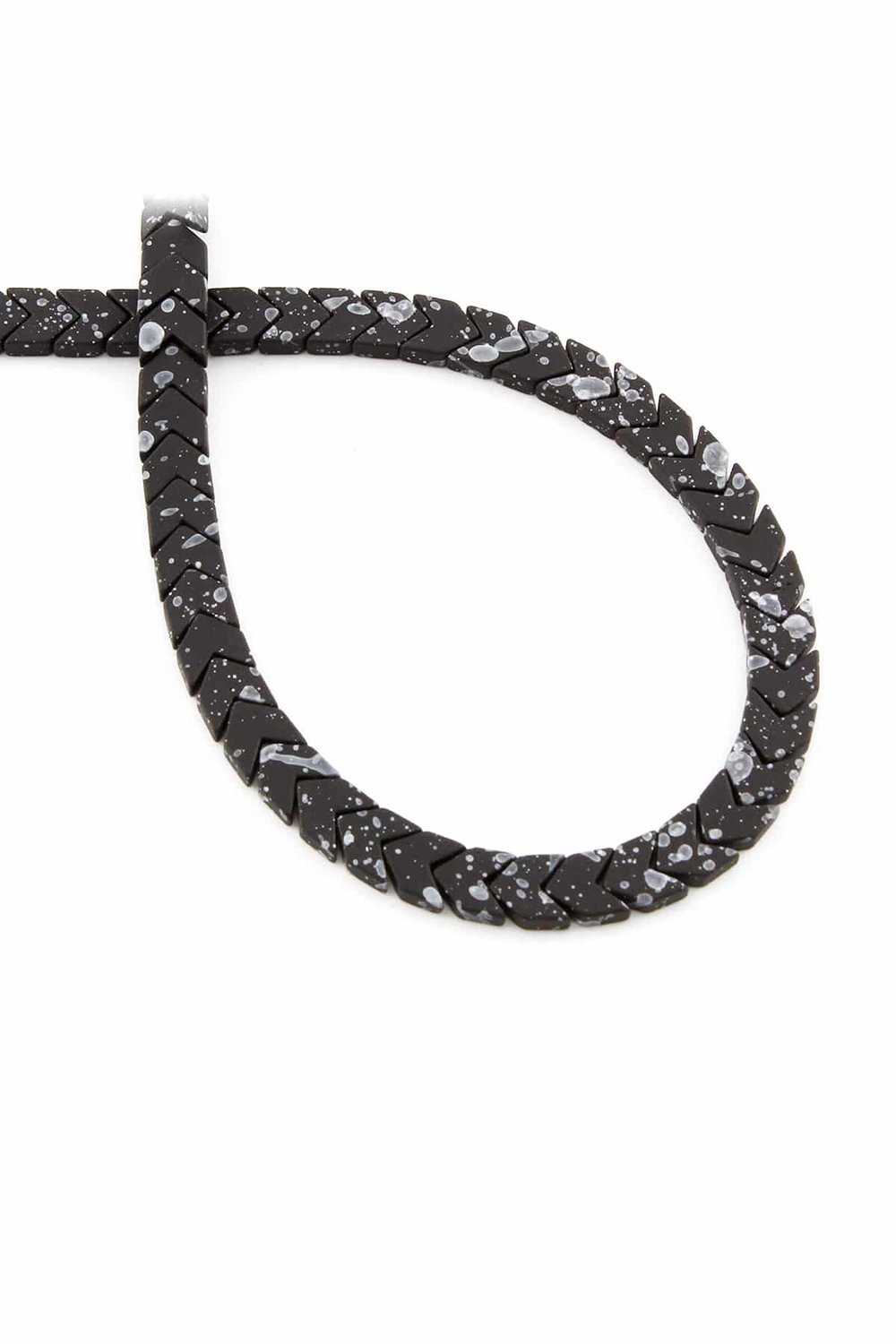 Hematit Taşı Çavuş Kesim Mat Siyah 6x3mm Doğal Taş Dizi