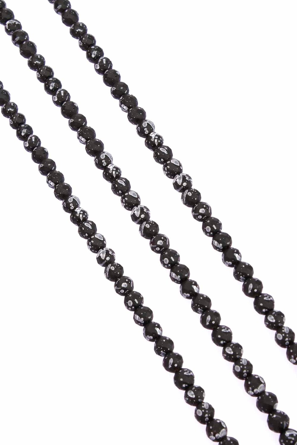 Hematite Natural Stone Matte Mottled Black Globe Facet Cut 6mm String Of Beads