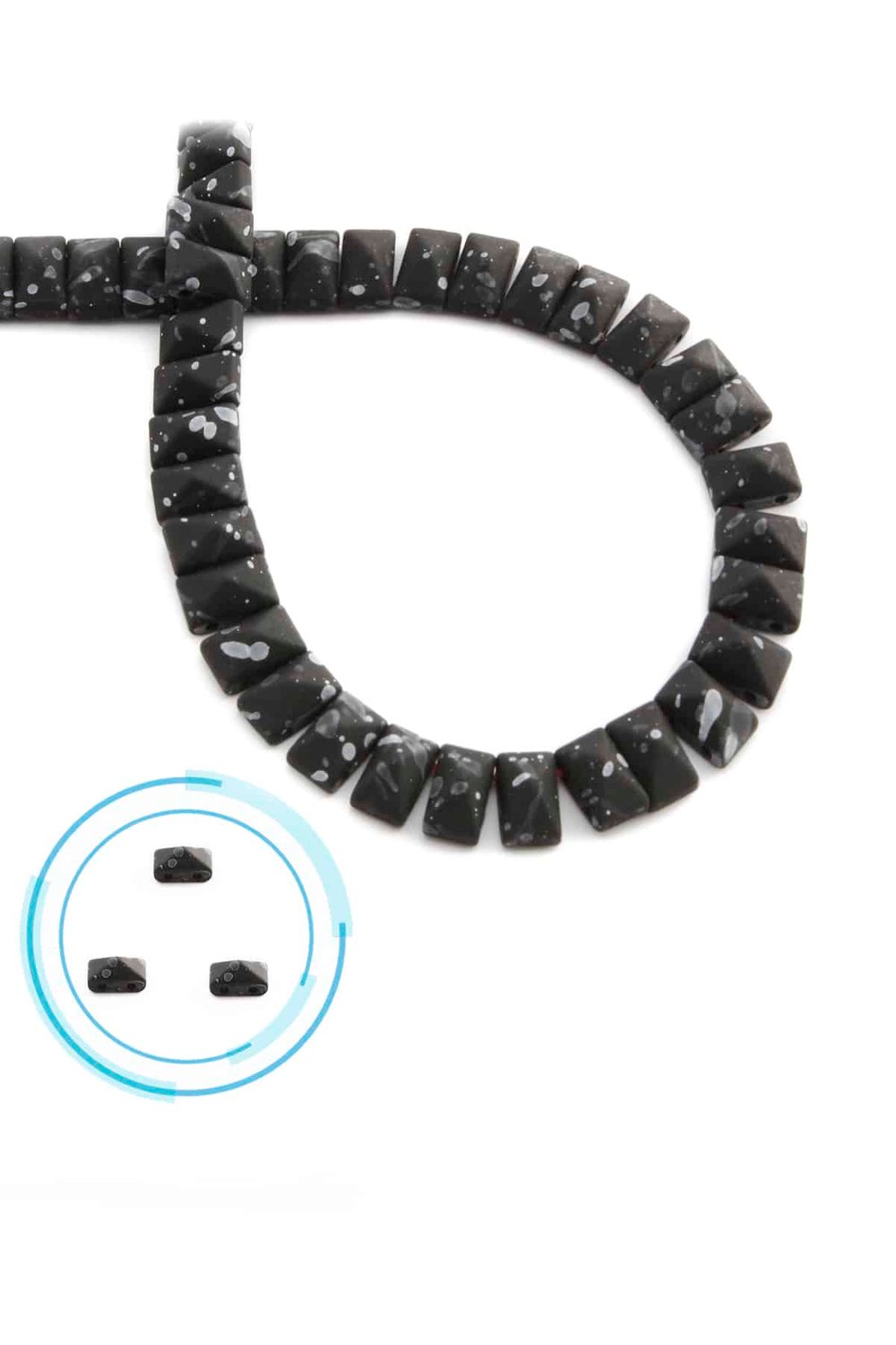Hematit Taşı Piramit Kesim Mat Siyah 8x5mm Doğal Taş Dizi